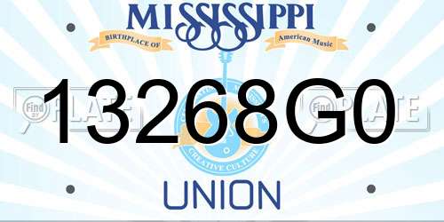 13268G0 Mississippi License Plate
