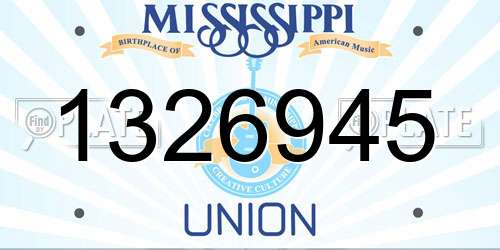 1326945 Mississippi License Plate