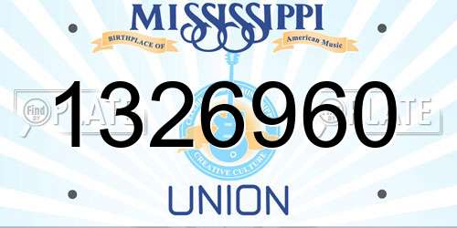1326960 Mississippi License Plate