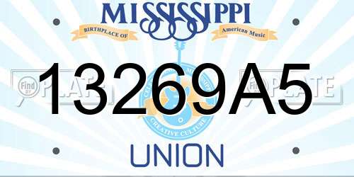 13269A5 Mississippi License Plate