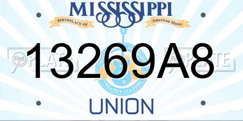 13269A8 Mississippi License Plate
