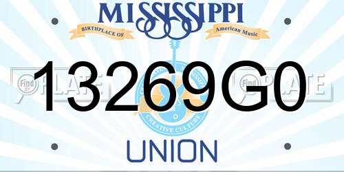 13269G0 Mississippi License Plate