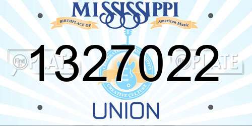 1327022 Mississippi License Plate