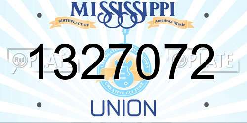 1327072 Mississippi License Plate