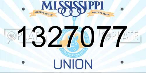 1327077 Mississippi License Plate