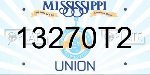 13270T2 Mississippi License Plate