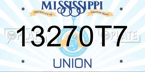 13270T7 Mississippi License Plate