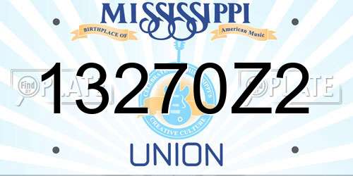 13270Z2 Mississippi License Plate