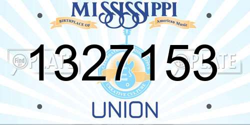 1327153 Mississippi License Plate