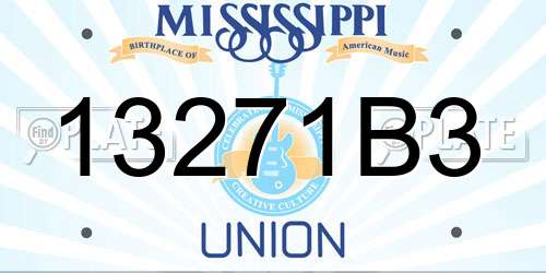 13271B3 Mississippi License Plate