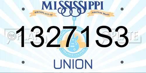 13271S3 Mississippi License Plate