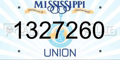 1327260 Mississippi License Plate