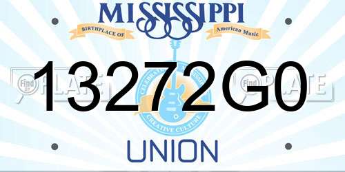 13272G0 Mississippi License Plate