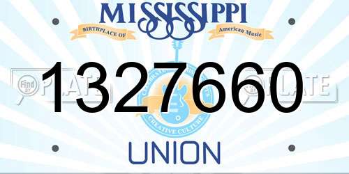 1327660 Mississippi License Plate