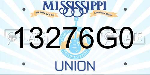 13276G0 Mississippi License Plate