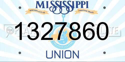 1327860 Mississippi License Plate