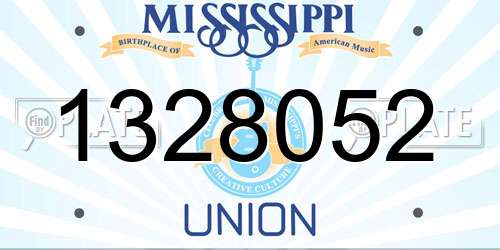 1328052 Mississippi License Plate
