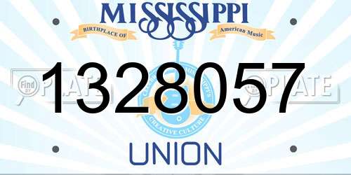 1328057 Mississippi License Plate
