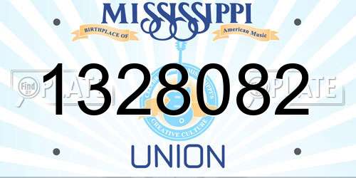 1328082 Mississippi License Plate