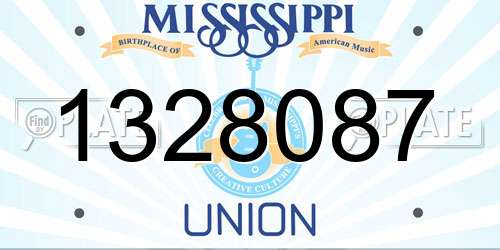 1328087 Mississippi License Plate