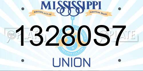 13280S7 Mississippi License Plate