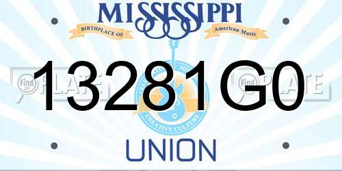 13281G0 Mississippi License Plate