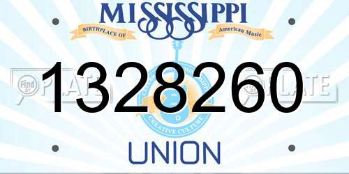 1328260 Mississippi License Plate