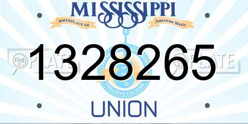 1328265 Mississippi License Plate
