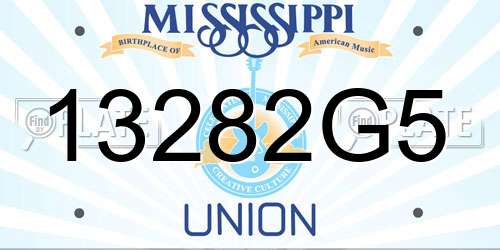 13282G5 Mississippi License Plate