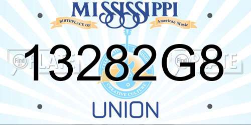 13282G8 Mississippi License Plate