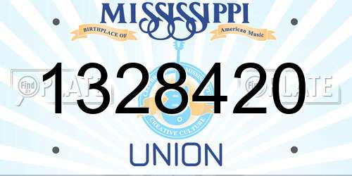 1328420 Mississippi License Plate