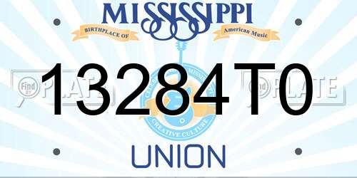 13284T0 Mississippi License Plate