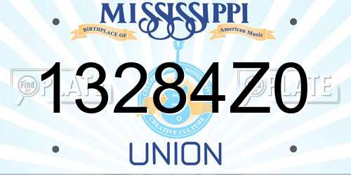 13284Z0 Mississippi License Plate