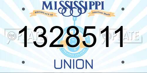 1328511 Mississippi License Plate