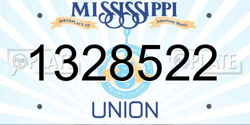 1328522 Mississippi License Plate