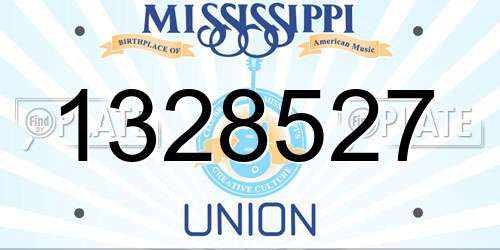 1328527 Mississippi License Plate