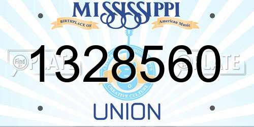 1328560 Mississippi License Plate