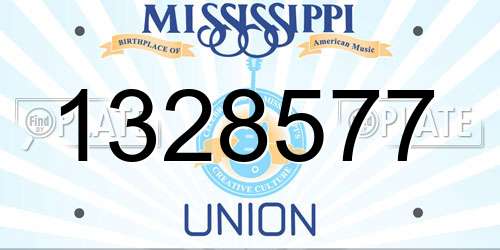 1328577 Mississippi License Plate