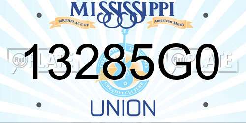 13285G0 Mississippi License Plate