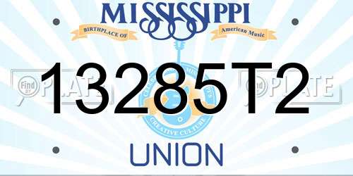 13285T2 Mississippi License Plate