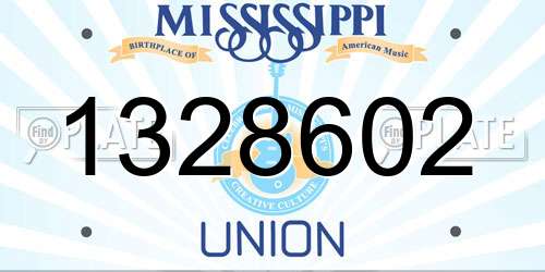 1328602 Mississippi License Plate