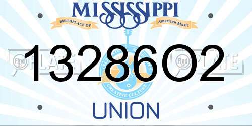 13286O2 Mississippi License Plate