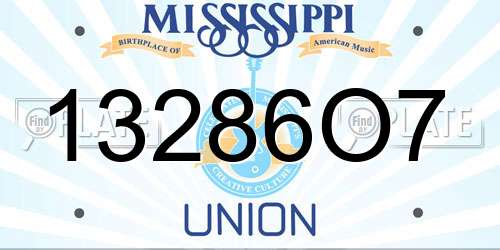 13286O7 Mississippi License Plate