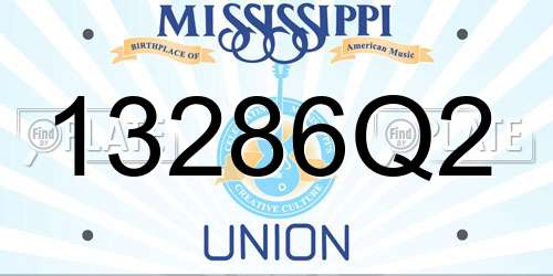 13286Q2 Mississippi License Plate