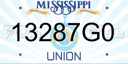 13287G0 Mississippi License Plate