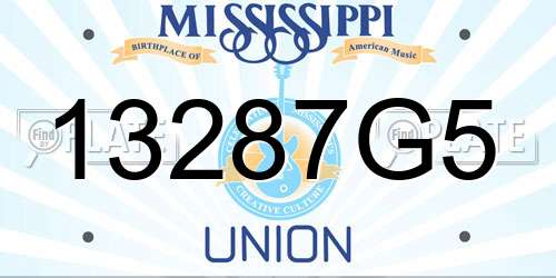 13287G5 Mississippi License Plate