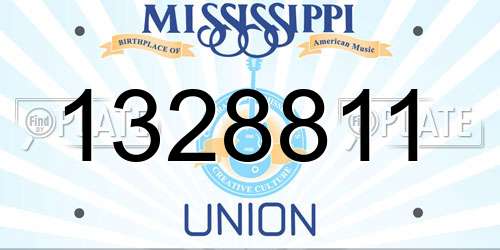 1328811 Mississippi License Plate