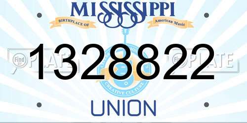 1328822 Mississippi License Plate