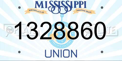 1328860 Mississippi License Plate