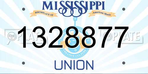 1328877 Mississippi License Plate